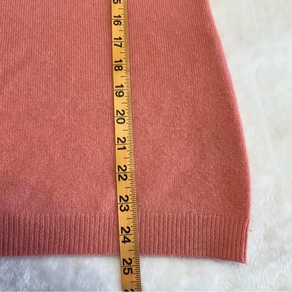Macys Charter Club 100% Cashmere V-Neck Sweater Peach Large Soft Luxury - Picture 7 of 7